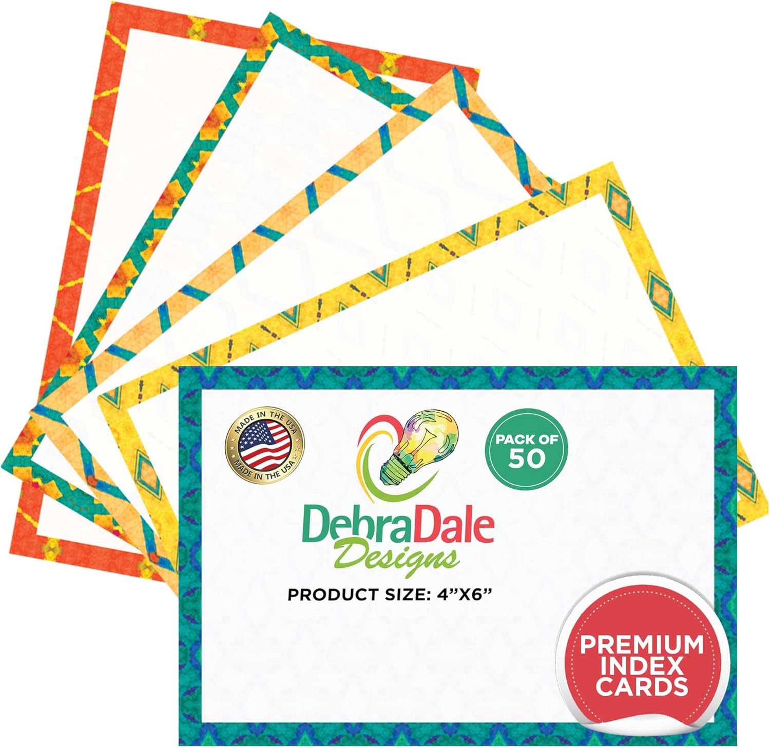 Debra Dale Designs – Fichas decorativas inspiradas en la frontera  4 x 6  Cartulina de índice premium 140#  50 tarjetas