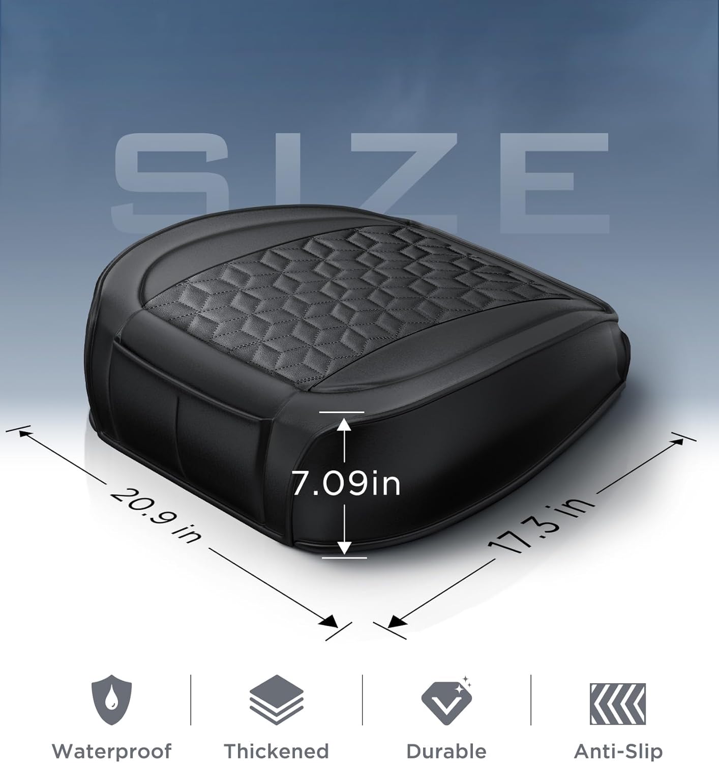 Paquete de 1 funda de asiento de automóvil de alta calidad con 2 almohadillas de esponja más gruesas para mayor comodidad, fundas de asiento