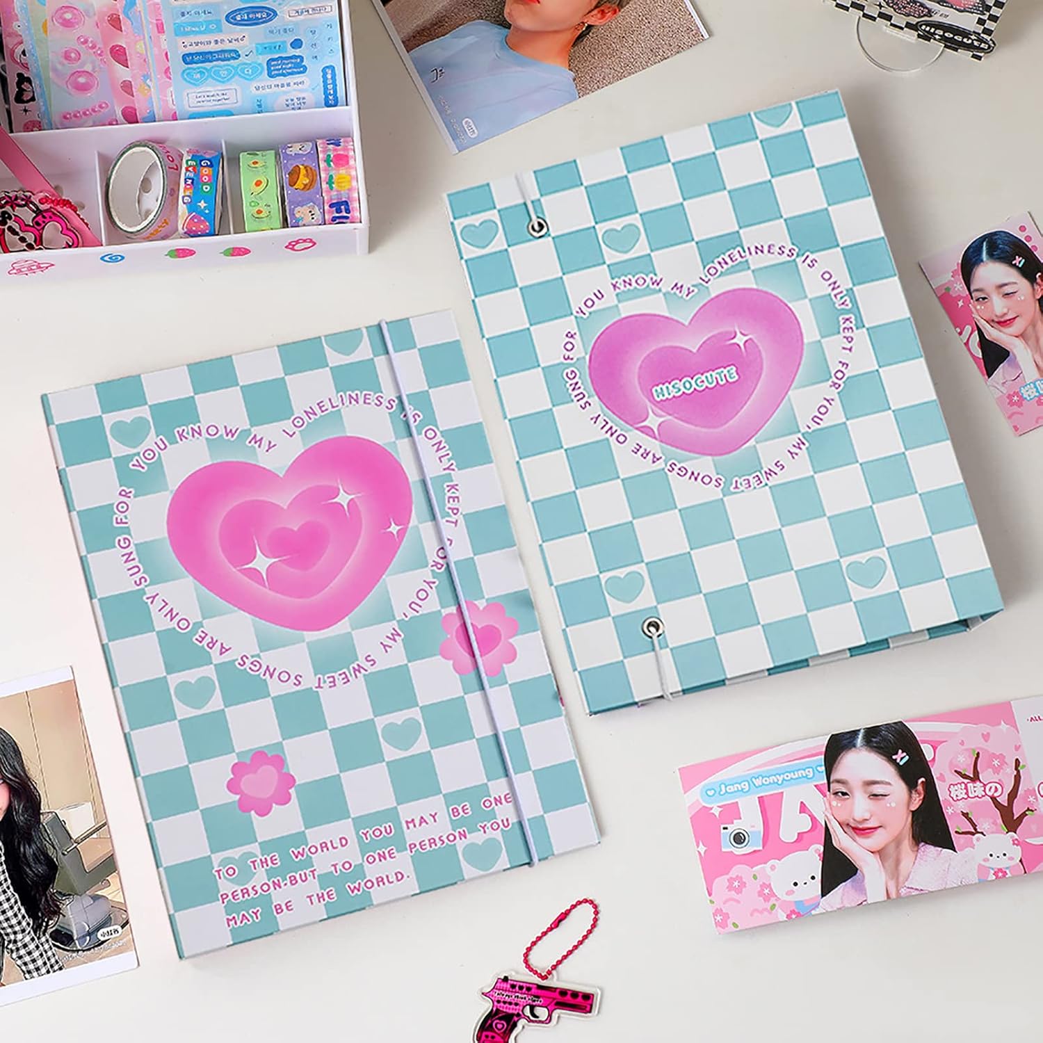 SZHTSWU Carpeta A5 Kpop álbum de fotos con 20 fundas interiores de 3 pulgadas para álbum de fotos en hojas sueltas rellenables de 6 anillos,