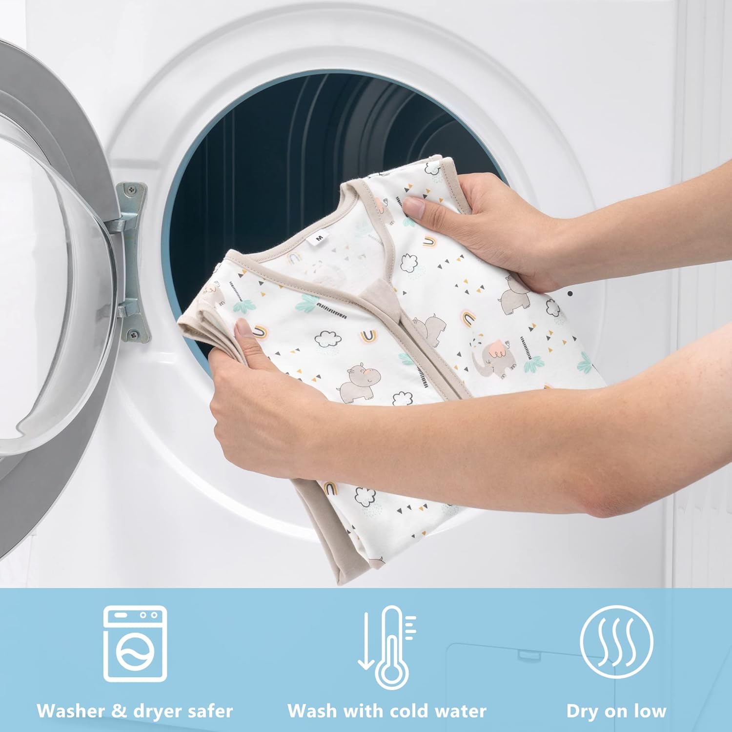 TILLYOU Saco de dormir – Paquete de 2 mantas para bebé con cremallera de 2 vías, saco de dormir extrasuave de algodón sin mangas para bebés, 12-18