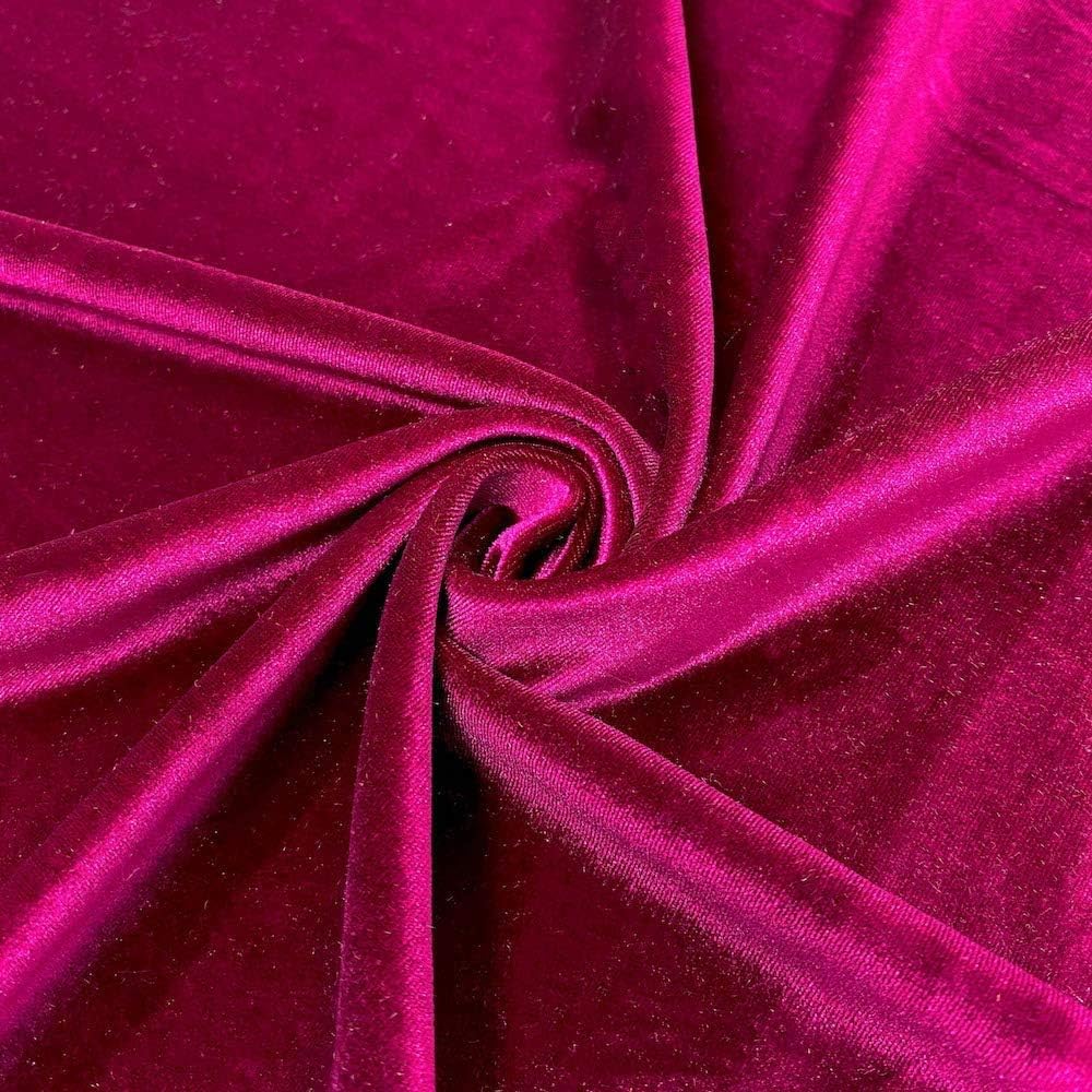 Valentina Textile Inc La tela de terciopelo elástico mide 5860 pulgadas de ancho (1 yarda, magenta)