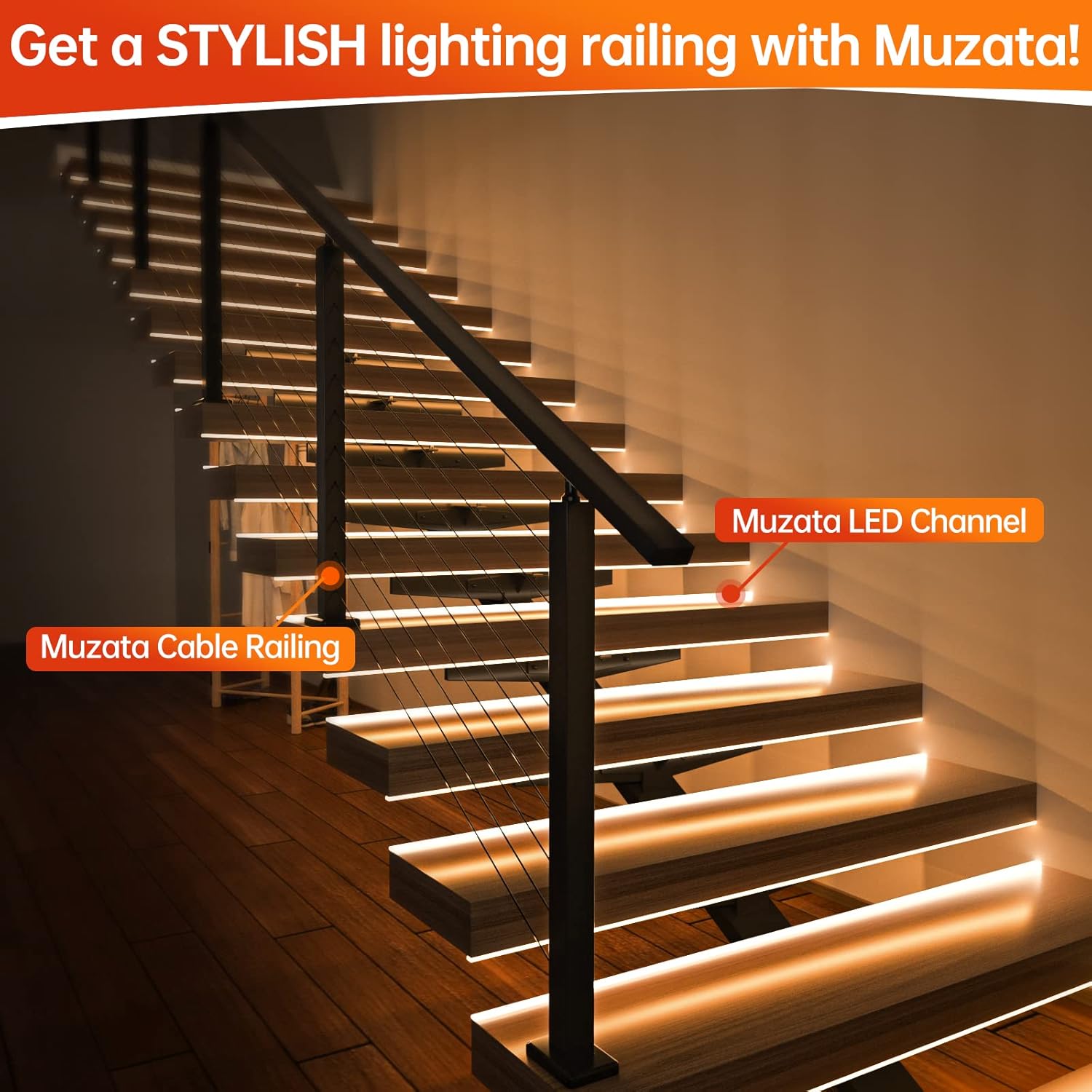 Muzata Paquete de 10 canales LED negros flexibles de 3.3 pies3.3 ft con lente de cubierta LED negra ahumada transparente, perfil de aluminio