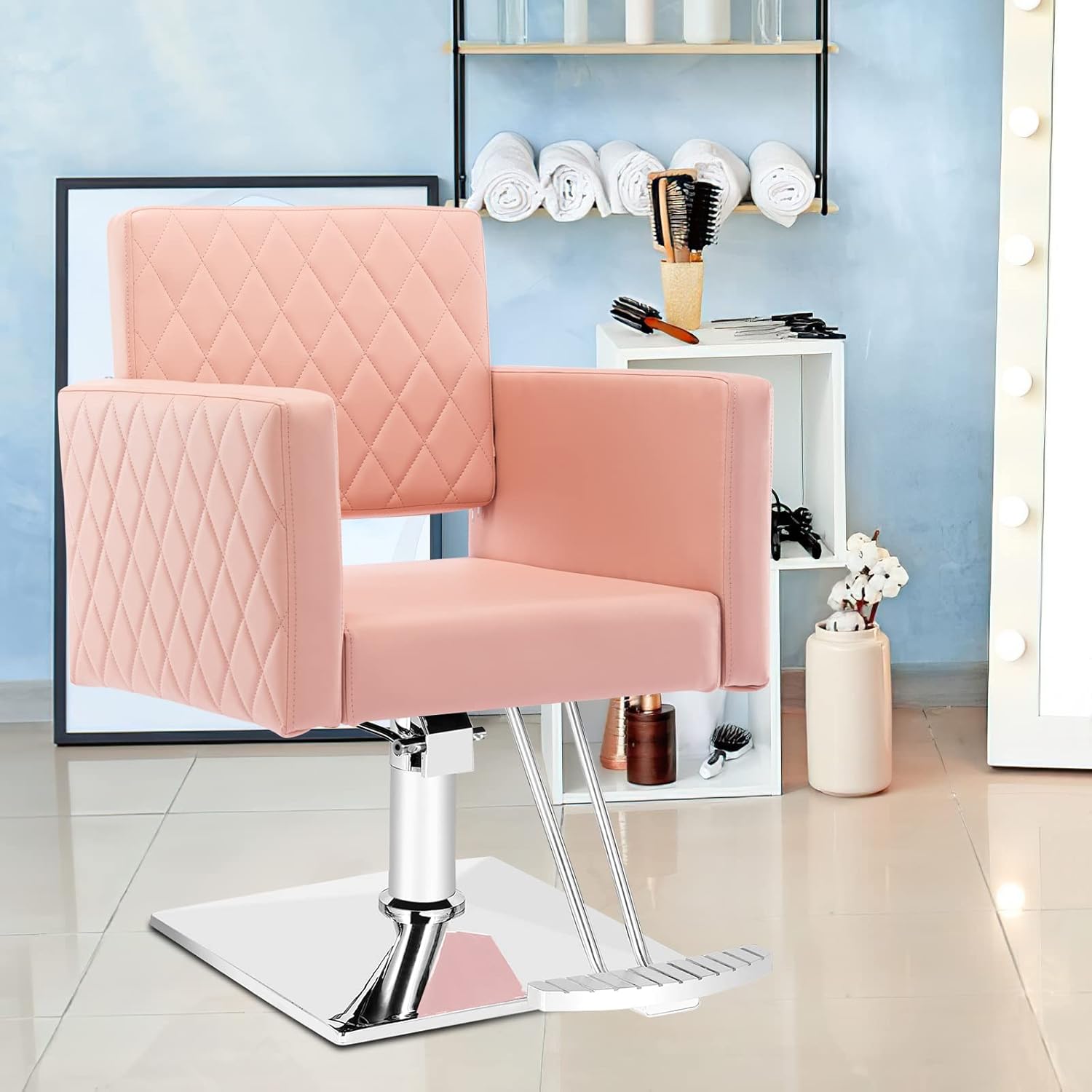 Paddie Silla de salón para estilista, silla hidráulica de altura ajustable, sillas de peluquería multiusos, equipo de spa de belleza, peso máximo de