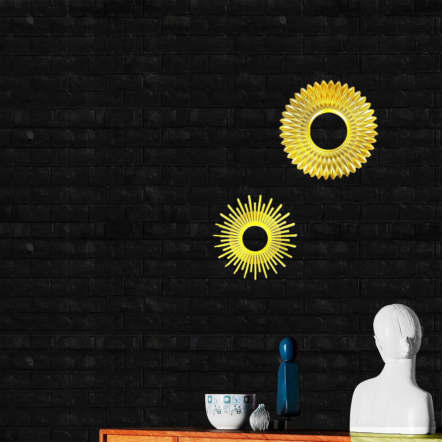 20paneles autoadhesivos 3D impermeables para pared, con ladrillos negros, se pueden pintar, papel tapiz con ladrillos falsos, paneles para