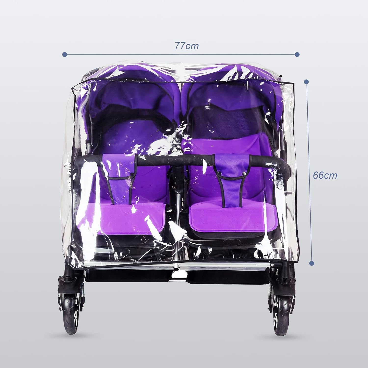 ITODA Universal Twins – Funda para cochecito de bebé, impermeable, impermeable, protección contra la lluvia, lado a lado, al aire libre, doble