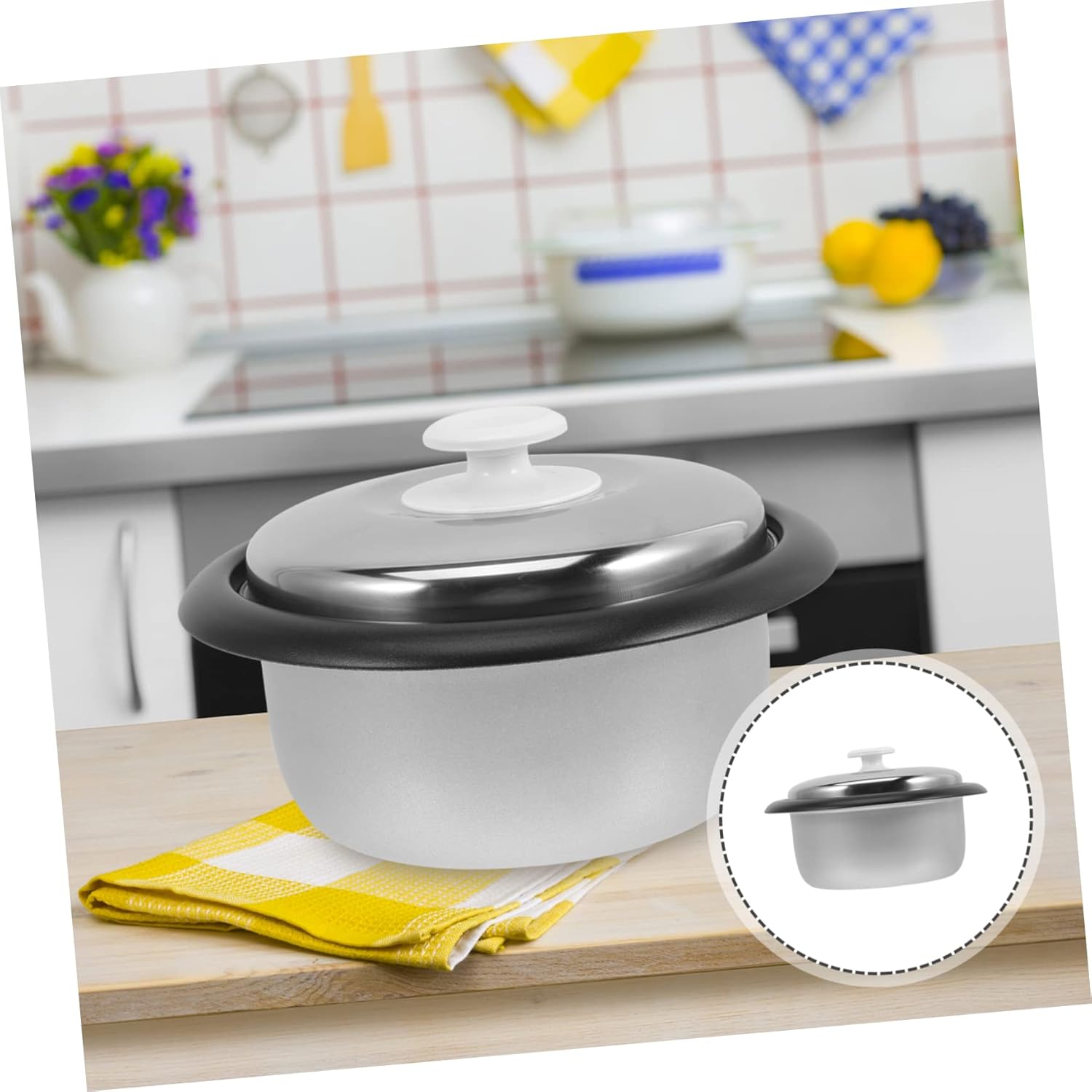 DOITOOL Olla de arroz Liner Accesorios interiores Olla interna Suministro de cocina eléctrica Olla de caldera de arroz antiadherente Olla de arroz