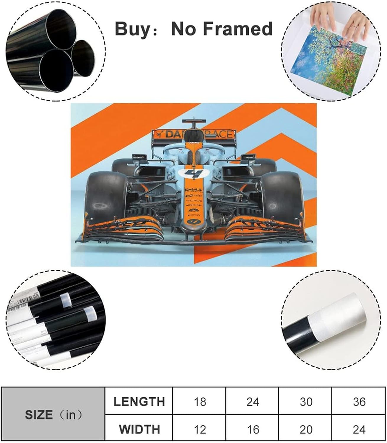 ERWYN Mclaren – Póster formular de una pared F1, pósteres de lona para automóvil, lienzo de pared para habitación de niños, estilo vintage sin