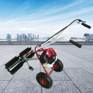 Barredora de mano 43CC 2 tiempos de gasolina barredora al aire libre escoba de barrido 1.7HP Walk Behind Sweeper Cleaner césped césped entrada Barredora de mano 43CC 2 tiempos de gasolina barredora al aire libre escoba de barrido 1.7HP Walk Behind Sweeper Cleaner césped césped entrada