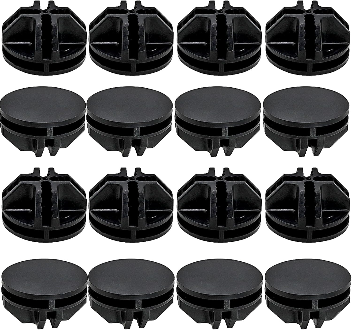 16 conectores de plástico negro, conector de cubo de rejilla de alambre para organizador modular de almacenamiento de armario y unidad de