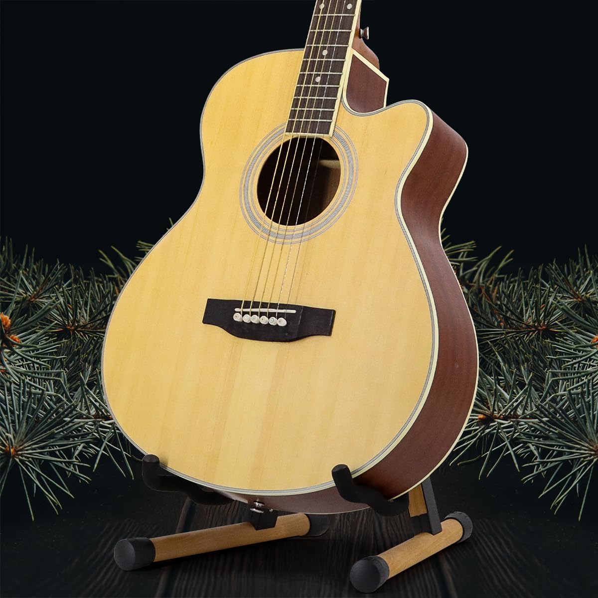 Soporte de guitarra plegable portátil de madera para guitarra acústica clásica eléctrica bajo banjo ukelele