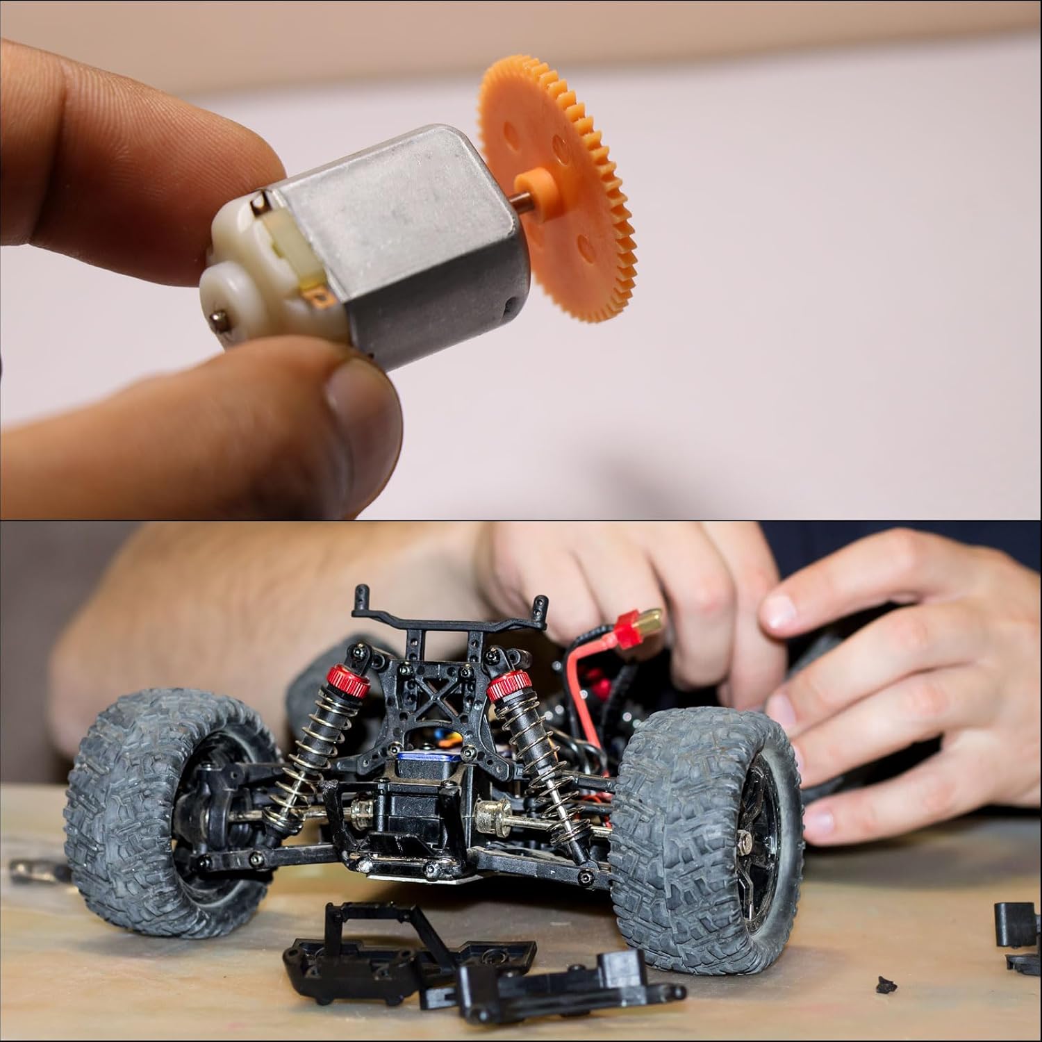 48P 7075 Aluminio Piñón Motor Gear Set 3pcs 38T 39T 40T Fit 0.197 in RC Motor Eje 48 engranajes de paso para coche RC, con llave hexagonal