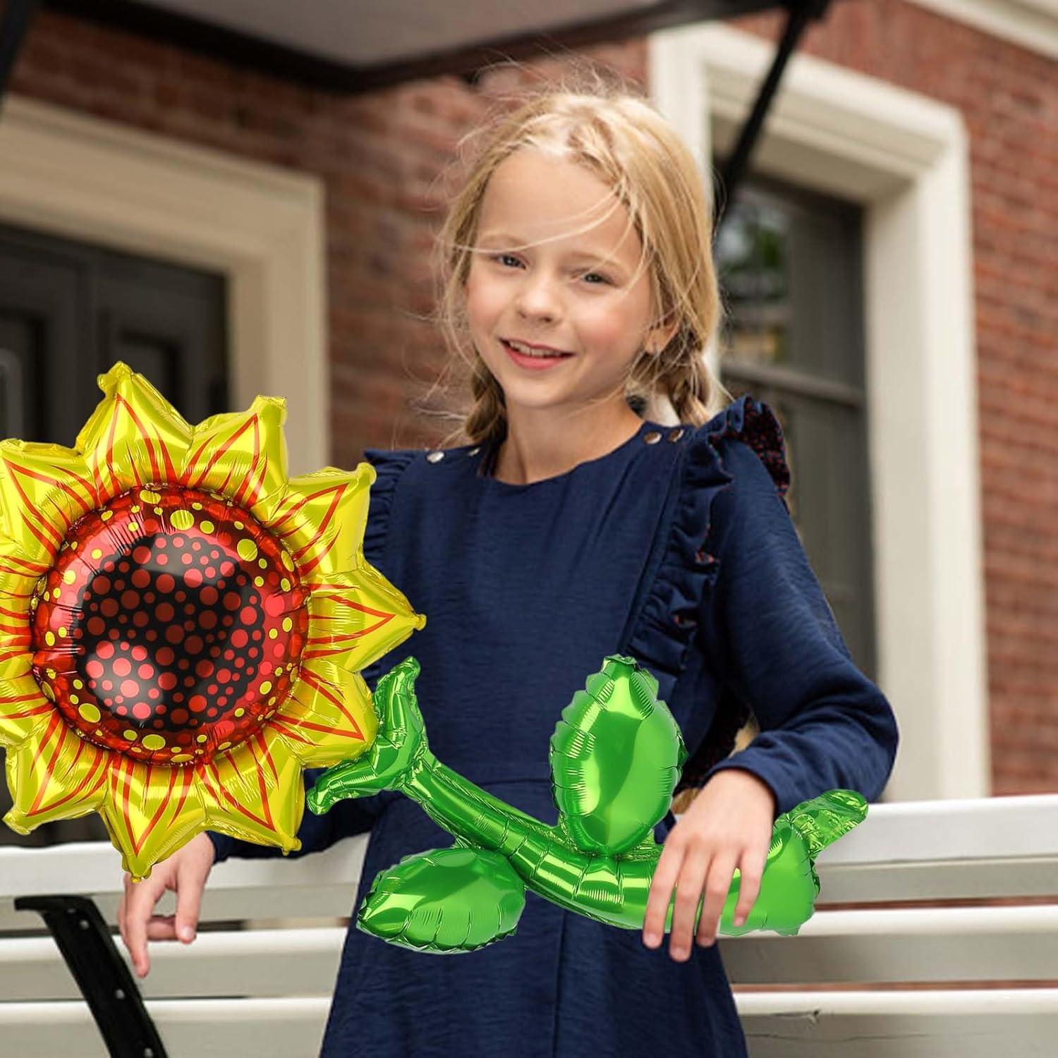 Paquete de 12 globos de girasol de 36 pulgadas, kit de arco de globos de Mylar de girasol, guirnalda de globos de girasol de papel de aluminio