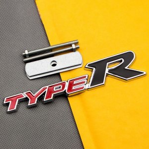 1 placa de rejilla frontal tipo R con revestimiento de metal para parrilla deportiva para automóvil, emblema cromado, adecuado para tipo R (rojo 1 placa de rejilla frontal tipo R con revestimiento de metal para parrilla deportiva para automóvil, emblema cromado, adecuado para tipo R (rojo