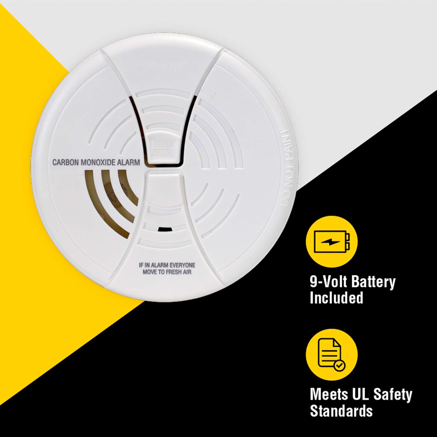 FIRST ALERT CO250B Family Gard Basics – Alarma de monóxido de carbono, paquete de 4 unidades  Detector de monóxido de carbono a pilas, color blanco