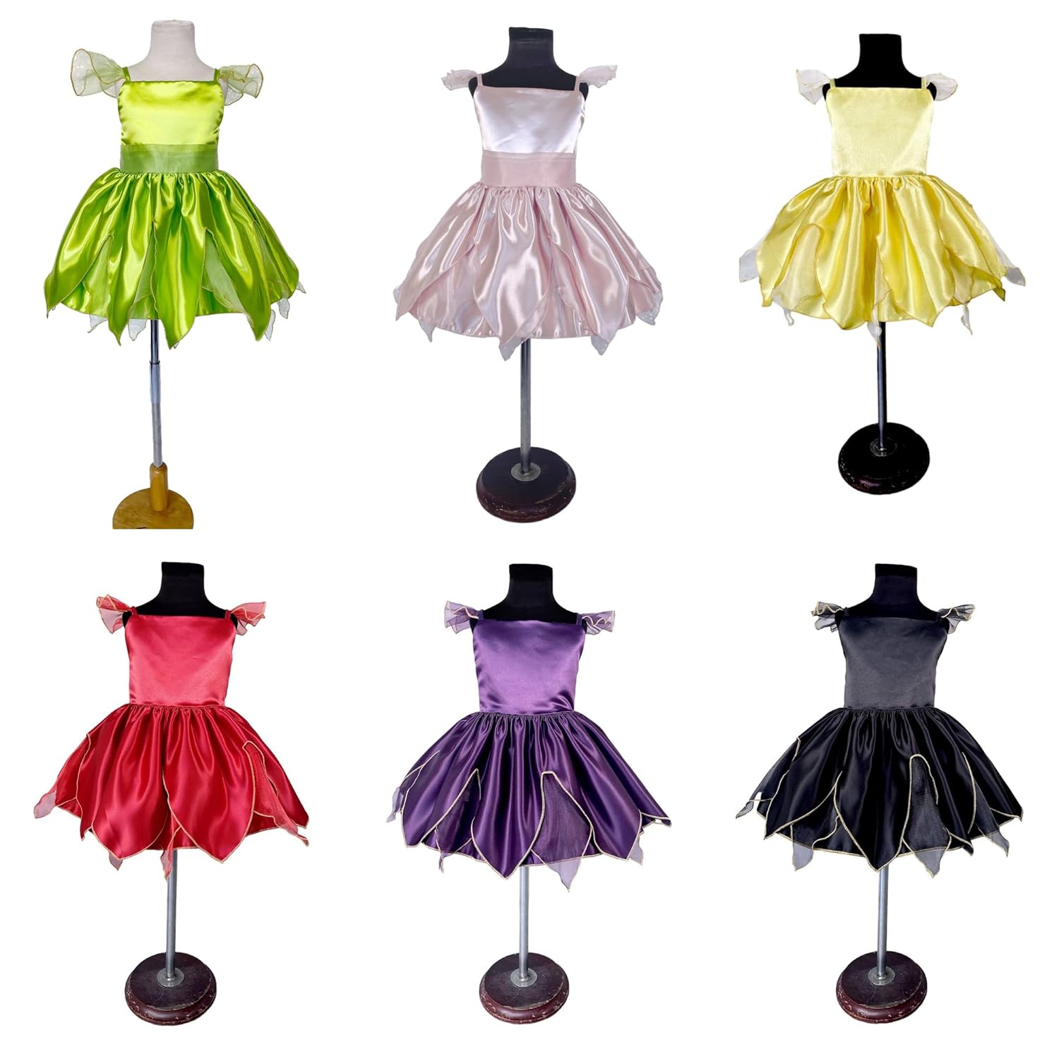 Fairy Girl Dress Halloween Green Satin Costume (4T, Green Dress)