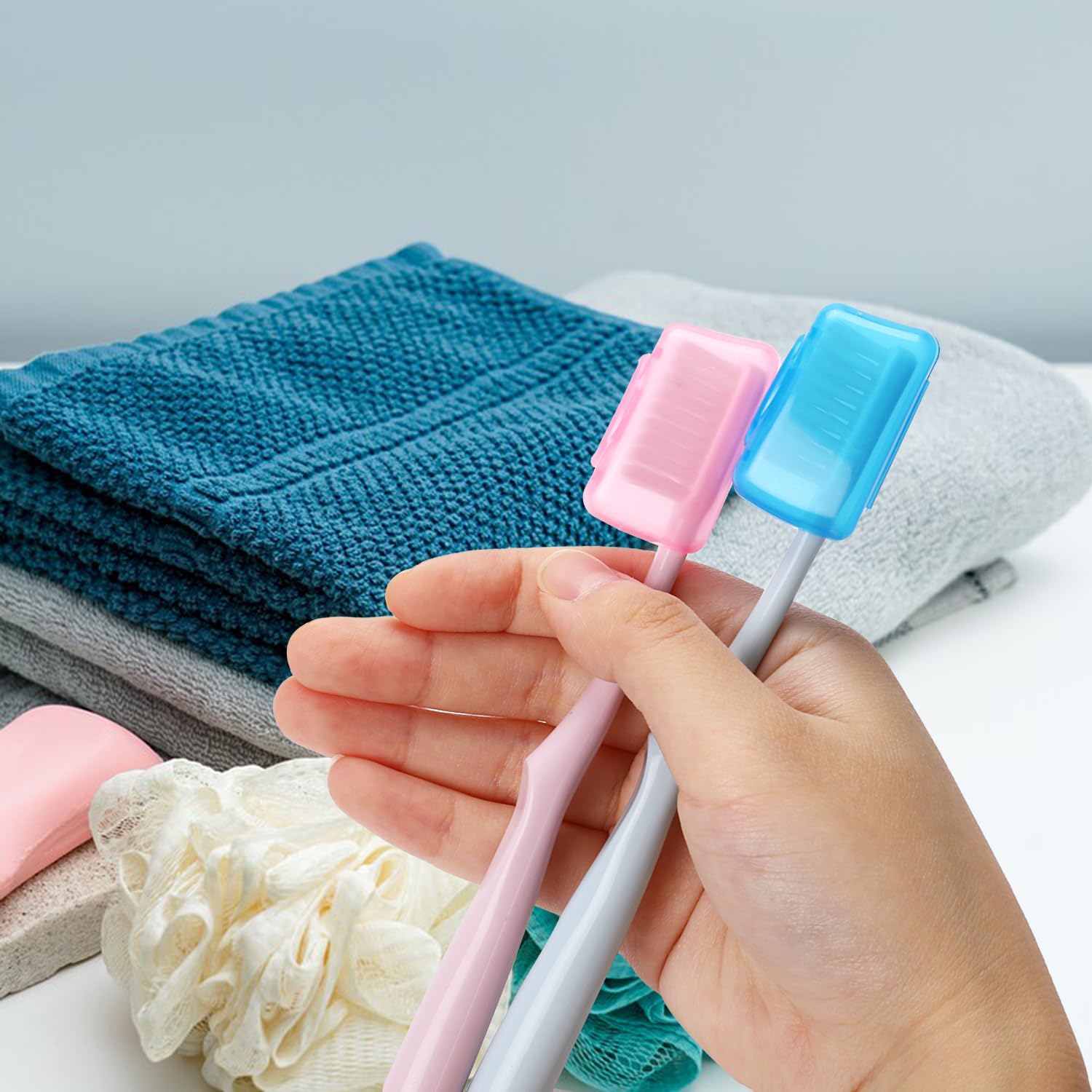 5 tapas de viaje para cepillos de dientes, fundas portátiles para cepillos de dientes, funda protectora para cepillo de dientes, soporte de cabeza