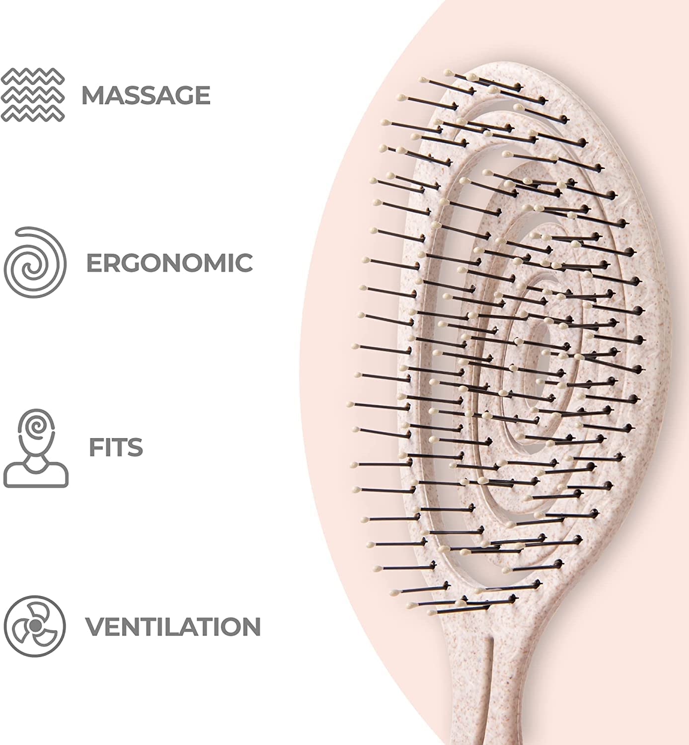 Ninabella – Cepillo orgánico desenredante para el cabello para mujeres, hombres y niños, no tira del cabello, alisador de cabello para cabello liso,