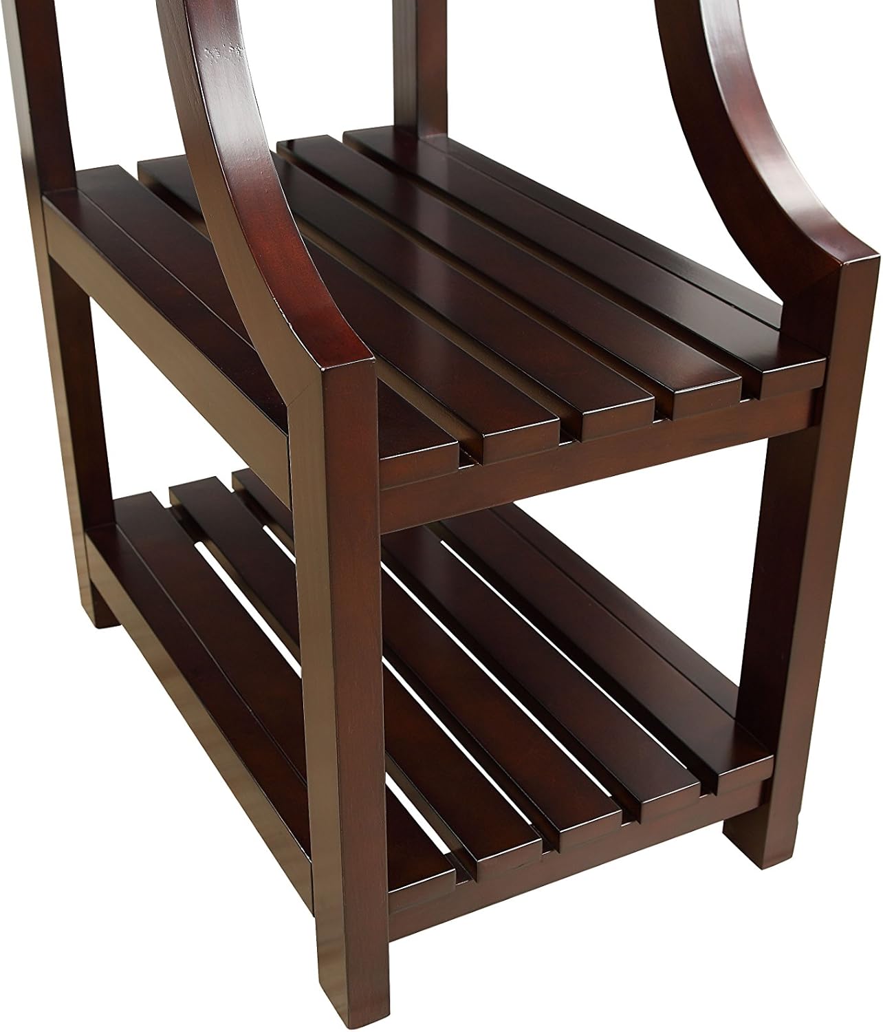 Acme Wasaki – Mesa auxiliar de madera con 2 estantes en color espresso