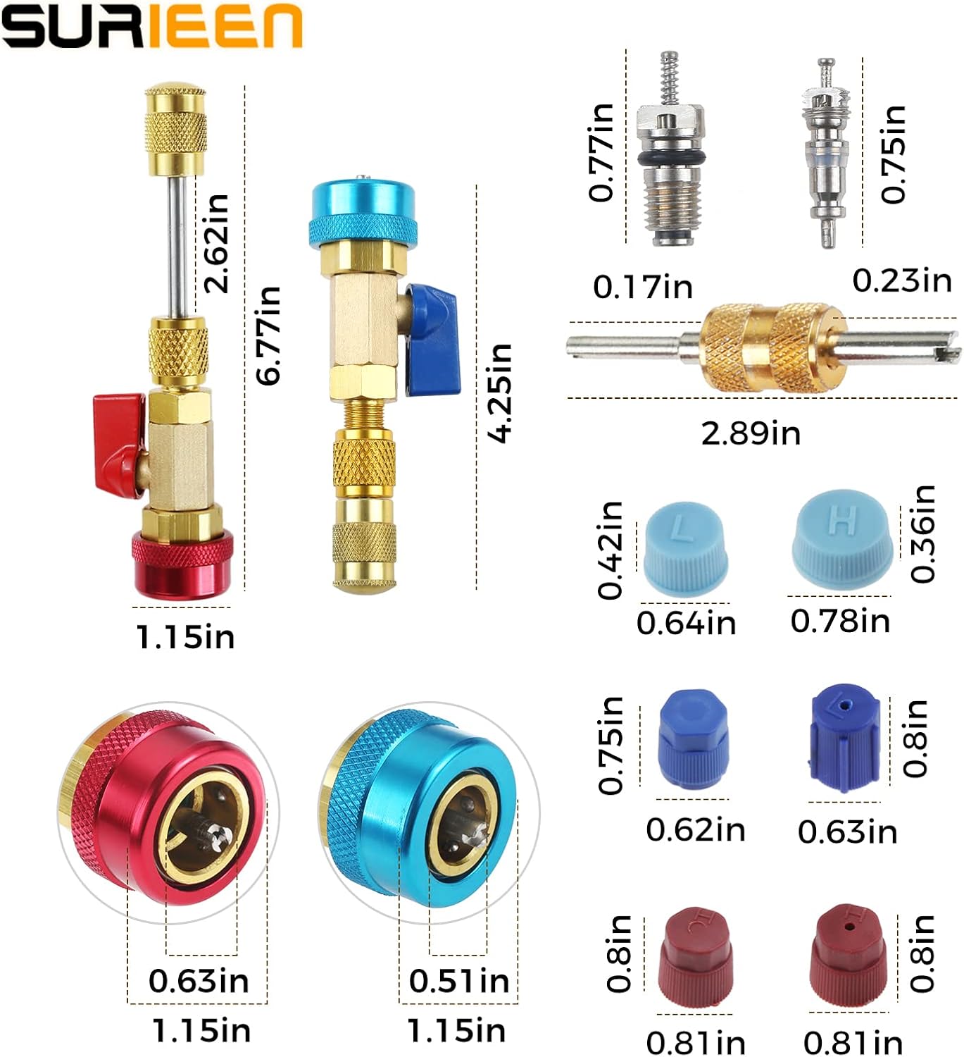 R134A – Juego de herramientas instaladoras de extracción rápida, kit de herramientas de extracción de núcleo de válvula de alta presión para sistema
