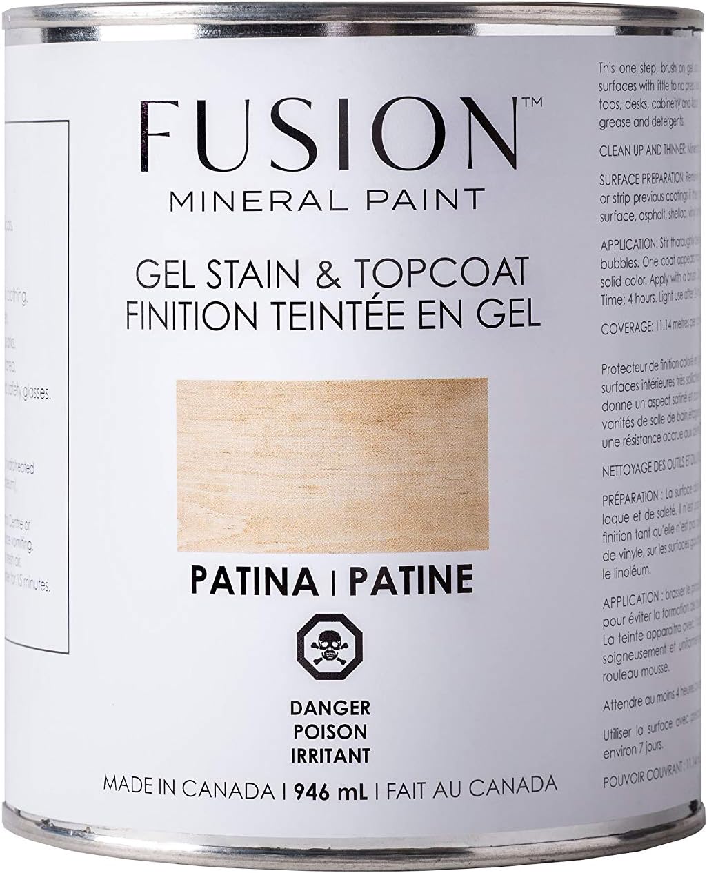 Fusion Mineral Paint – Gel Stain & Topcoat – 32.0 fl oz – Pátina (Transparente)