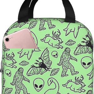 Bolsa de almuerzo portátil para alienígenas, dinosaurios salvajes, verde, aislada, a prueba de fugas, compras de comestibles, campamento, viajes por Bolsa de almuerzo portátil para alienígenas, dinosaurios salvajes, verde, aislada, a prueba de fugas, compras de comestibles, campamento, viajes por