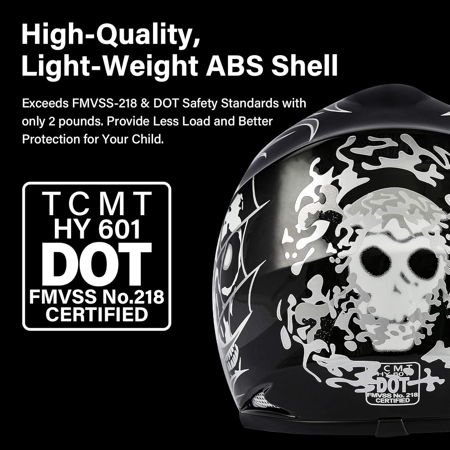 TCT-MOTORPARTS DOT – Casco de motocross ATV para niños y jóvenes, casco de cara completa