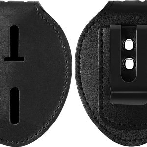 Soporte para placa de policía, universal, hecho de piel de vaca, clip de metal para cinturón y cadena de acero inoxidable, soporte de cuero para Soporte para placa de policía, universal, hecho de piel de vaca, clip de metal para cinturón y cadena de acero inoxidable, soporte de cuero para