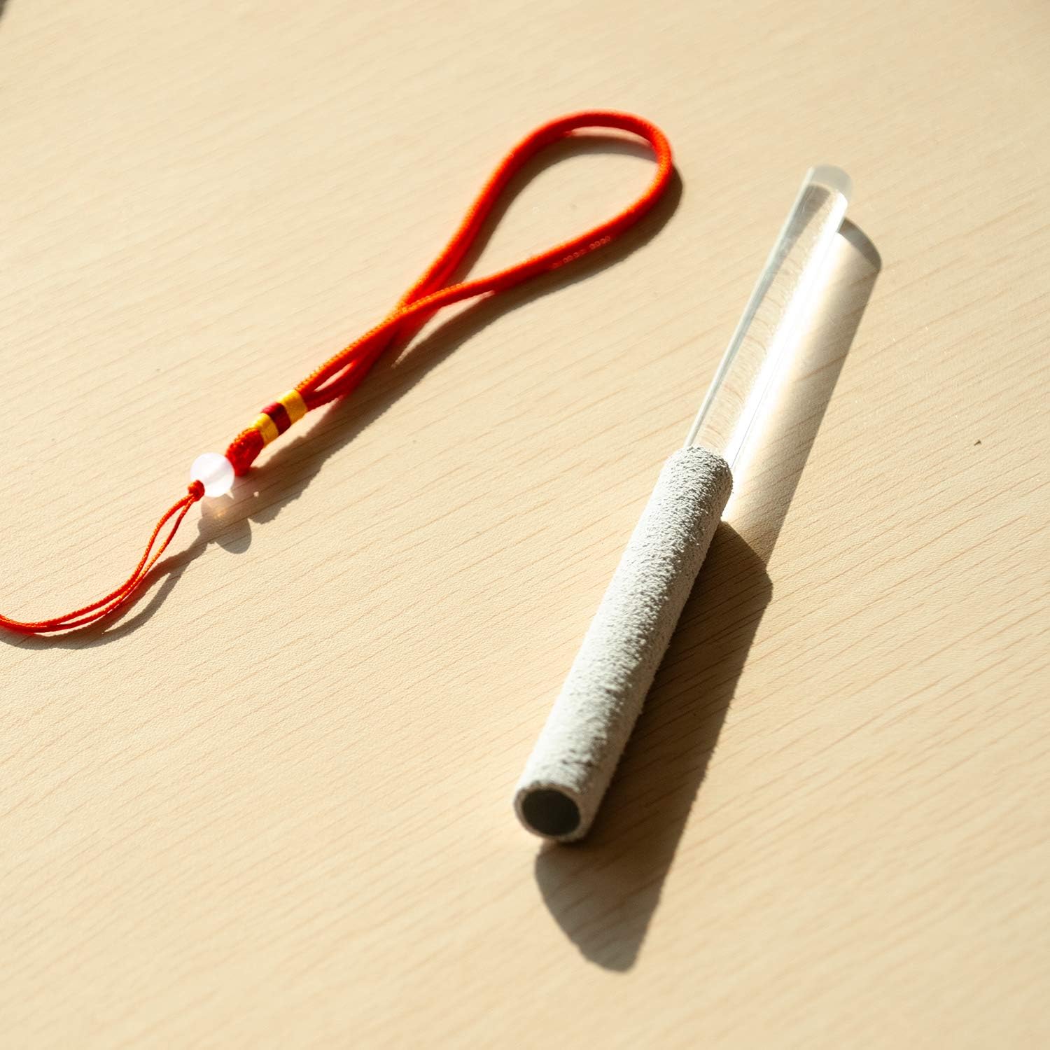 TOPFUND Pirámide de cristal cantante de 4 pulgadas con estuche de transporte de cuero artificial y mazo de gamuza de cuarzo