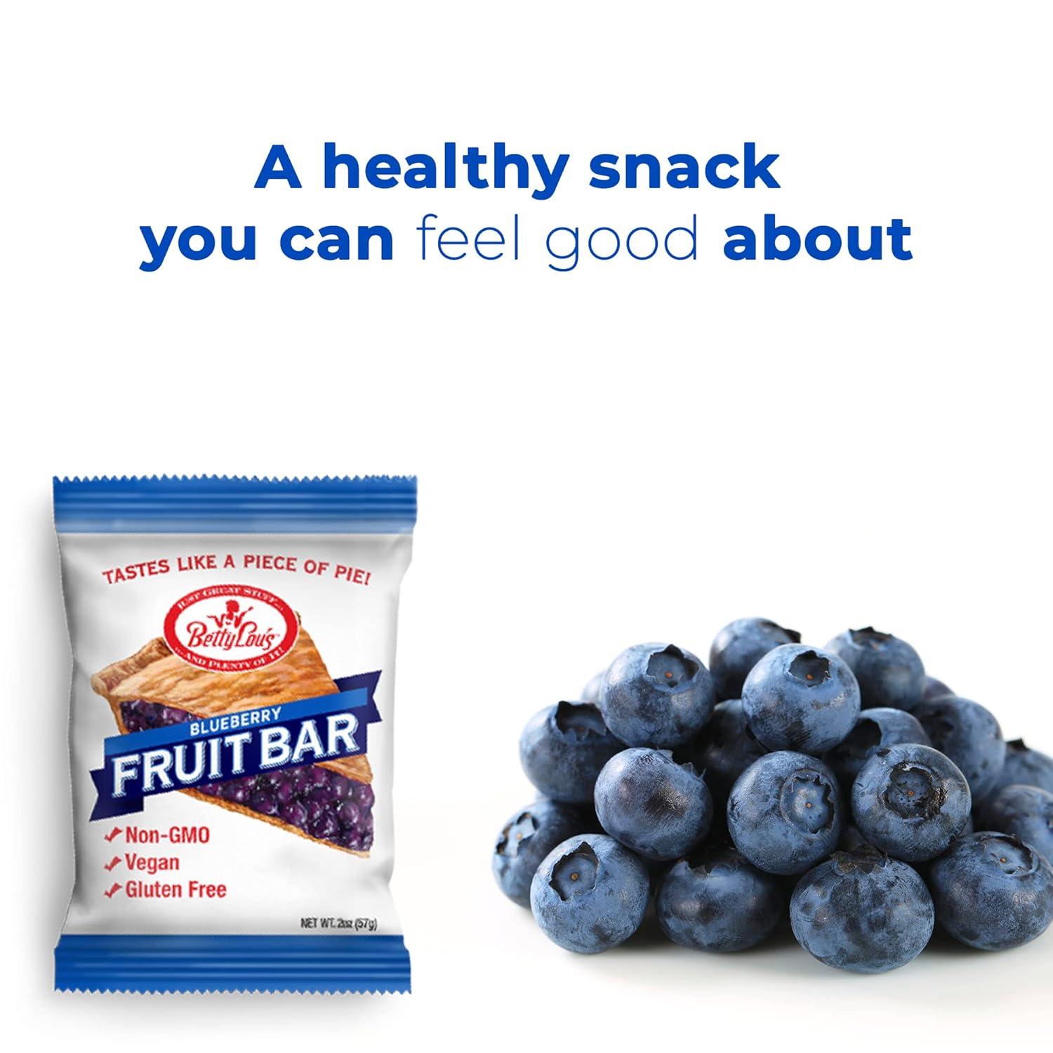 Betty Lou desin gluten Fruit Bar SnackBlueberry, 12Bares