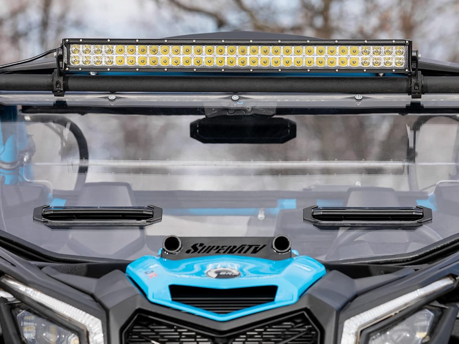 SuperATV – Barra de luz combinada LED recta de 30 pulgadas, incluye interruptor basculante y arnés de cableado, kit de soporte de perfil bajo