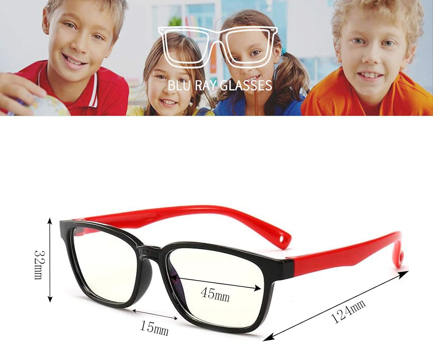 FOURCHEN Gafas anti luz azul para niños, gafas de computadora para niños, gafas de videojuegos para niños