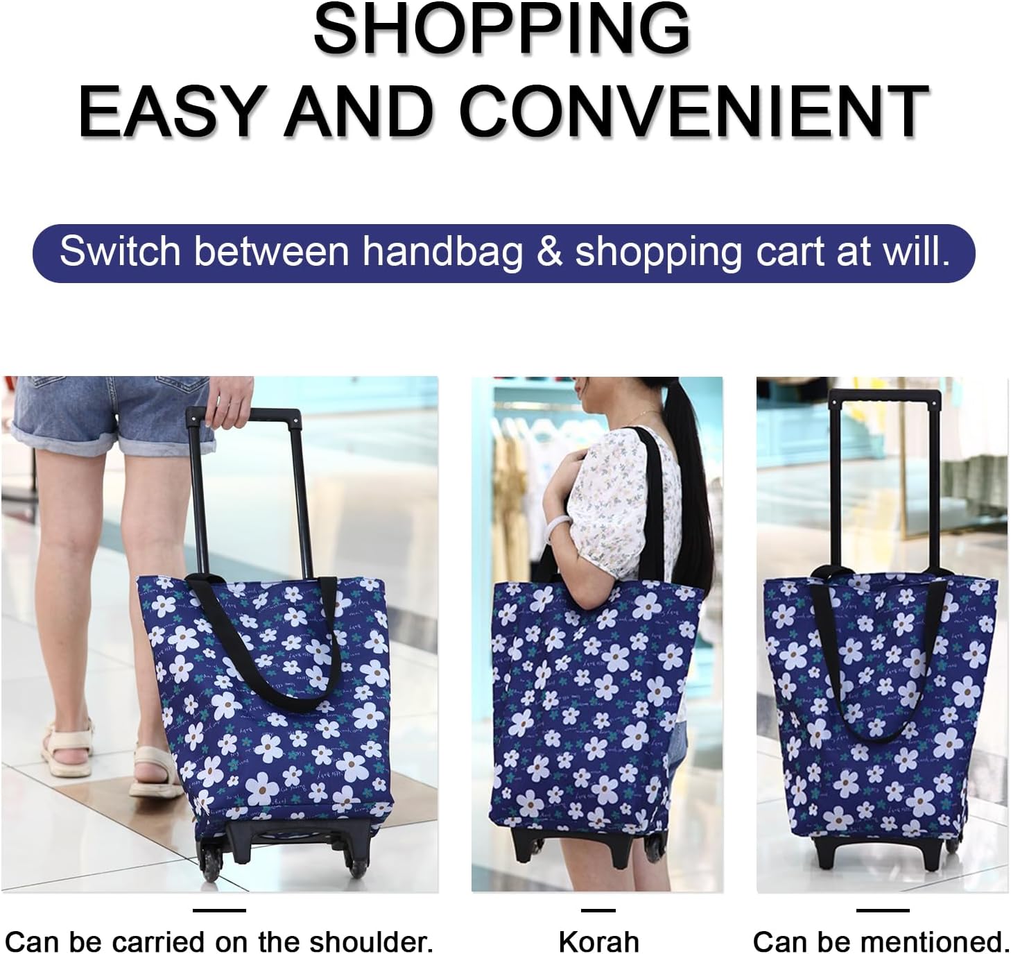 Carros de compras para comestibles, carritos de comestibles, bolsa de mano con ruedas, bolsas plegables para carrito de compras, bolsas de