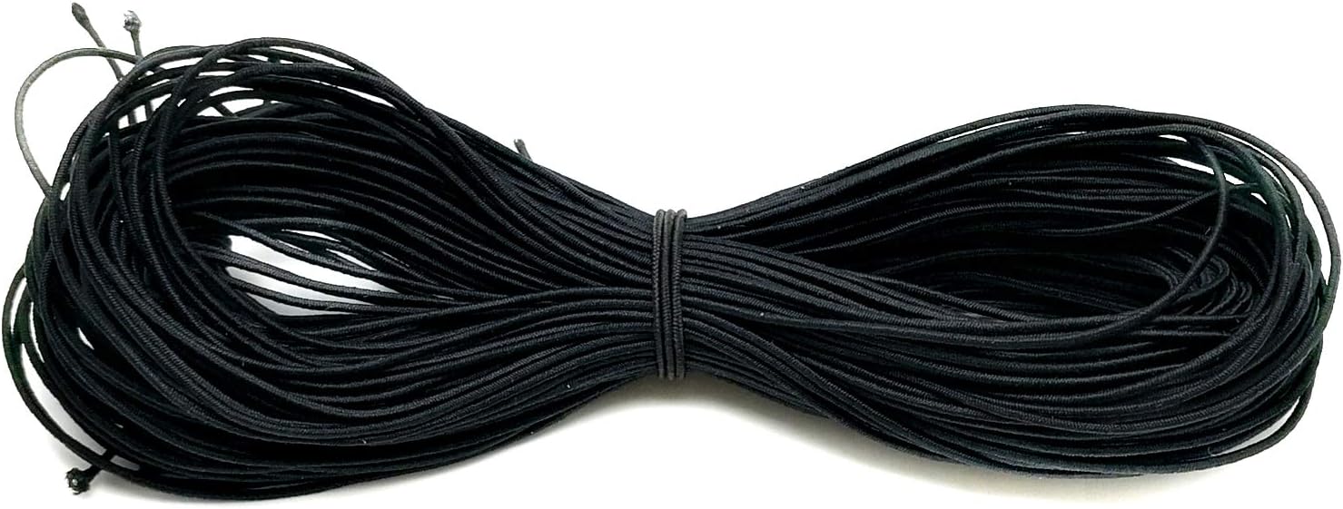 Amaney – Cordón elástico negro de 0.031 in, para hacer joyas, 65.6 ft