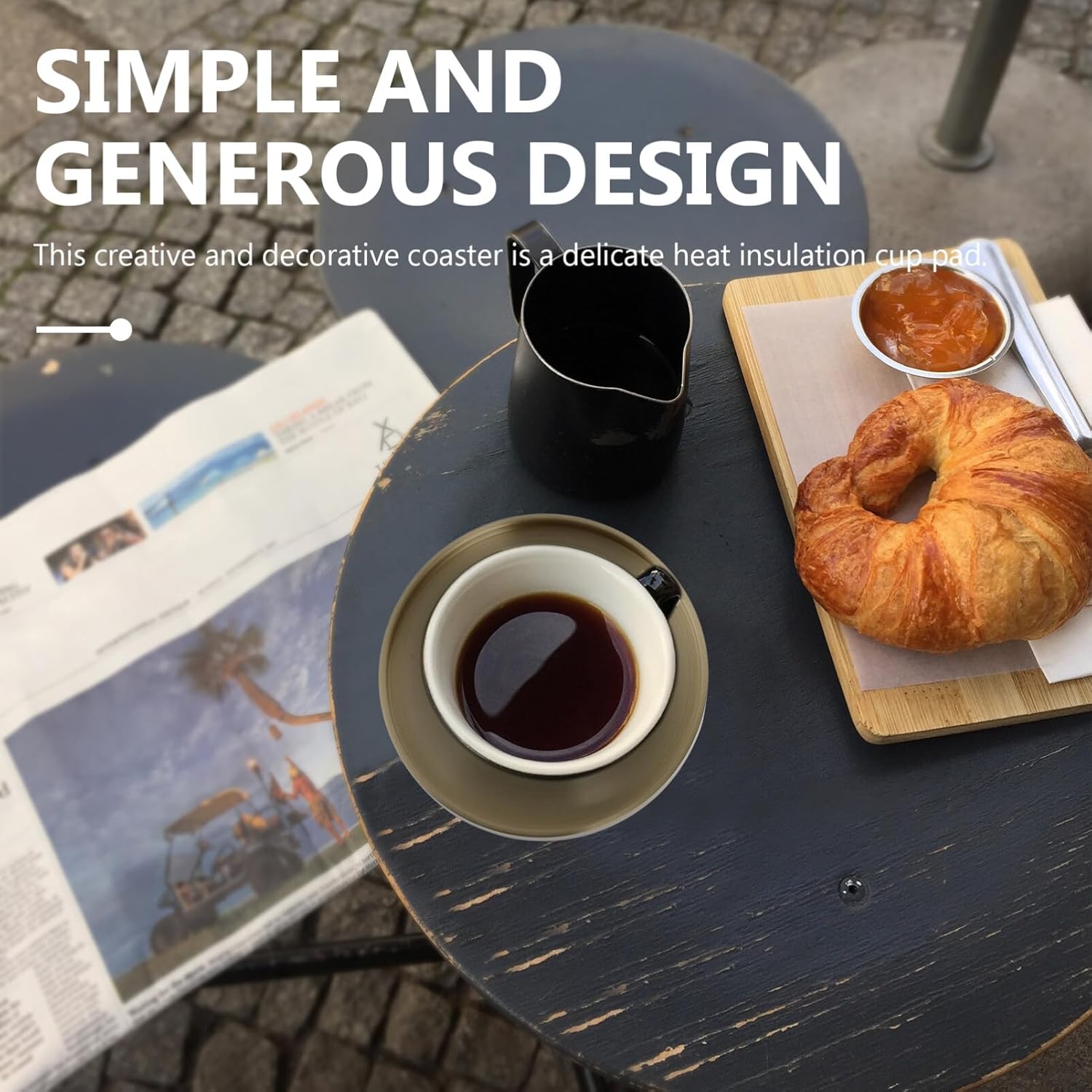 HEMOTON Posavasos de latón, posavasos para mesa de café para bebidas, vivos para bebidas calientes o frías, gruesos, antideslizantes,