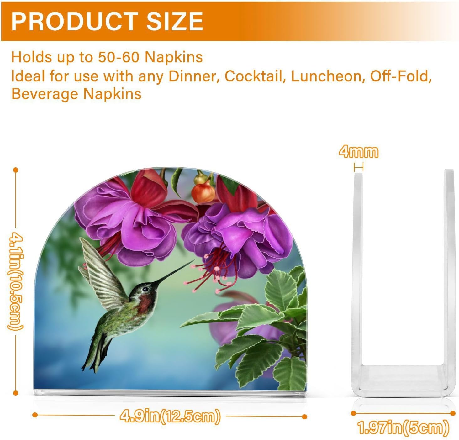 Servilleteros de acrílico transparente para mesas de colibríes, dispensador de servilletas de pie para cocina, mesa de comedor, dispensador de papel