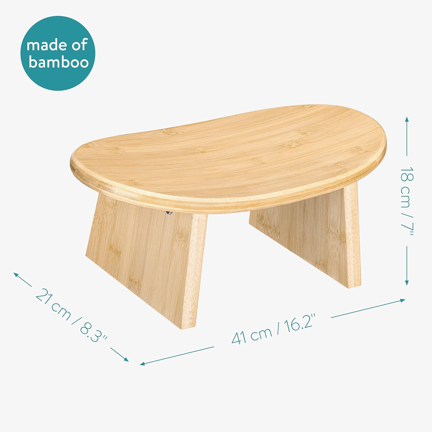Navaris Bamboo Meditation Stool – Bench for Meditating, Yoga, Practice – Angled Ergonomic Seat with Round Edges for Comfortable Postures – Light