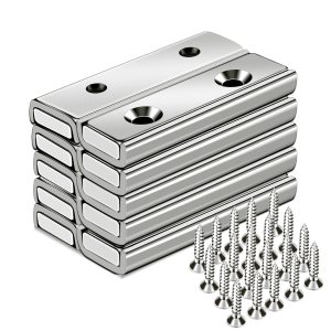 LOVIMAG Imanes rectangulares de neodimio de 45 libras, 1.575 x 0.531 x 0.197 in, imanes de barra fuertes con agujero avellanado y tornillos a juego, LOVIMAG Imanes rectangulares de neodimio de 45 libras, 1.575 x 0.531 x 0.197 in, imanes de barra fuertes con agujero avellanado y tornillos a juego,