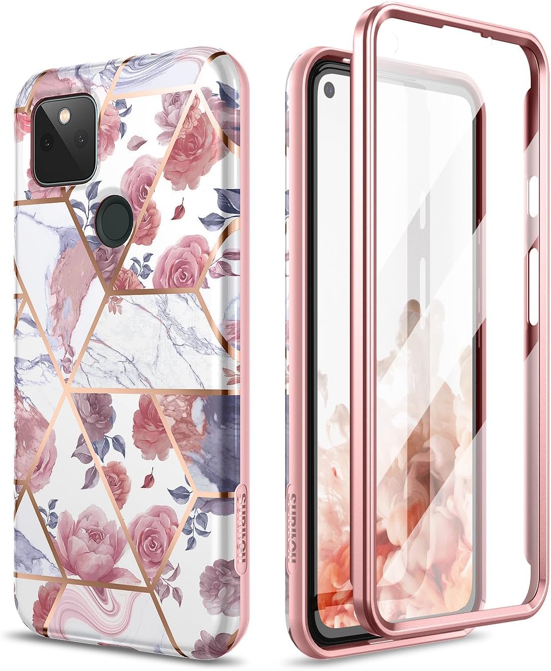 SURITCH Funda para Google Pixel 5a, protector de pantalla integrado para Google Pixel 5a 5G, protección de cuerpo completo, a prueba de golpes,