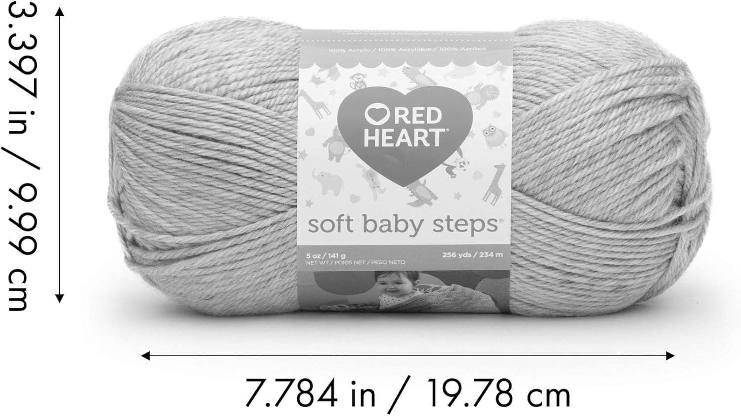 Red Heart Soft Baby Steps – Hilo de fresa, paquete de 3 unidades de 4.97 oz5 onzas, acrílico, 4 medianos (peinado), 256 yardas, tejido, ganchillo y