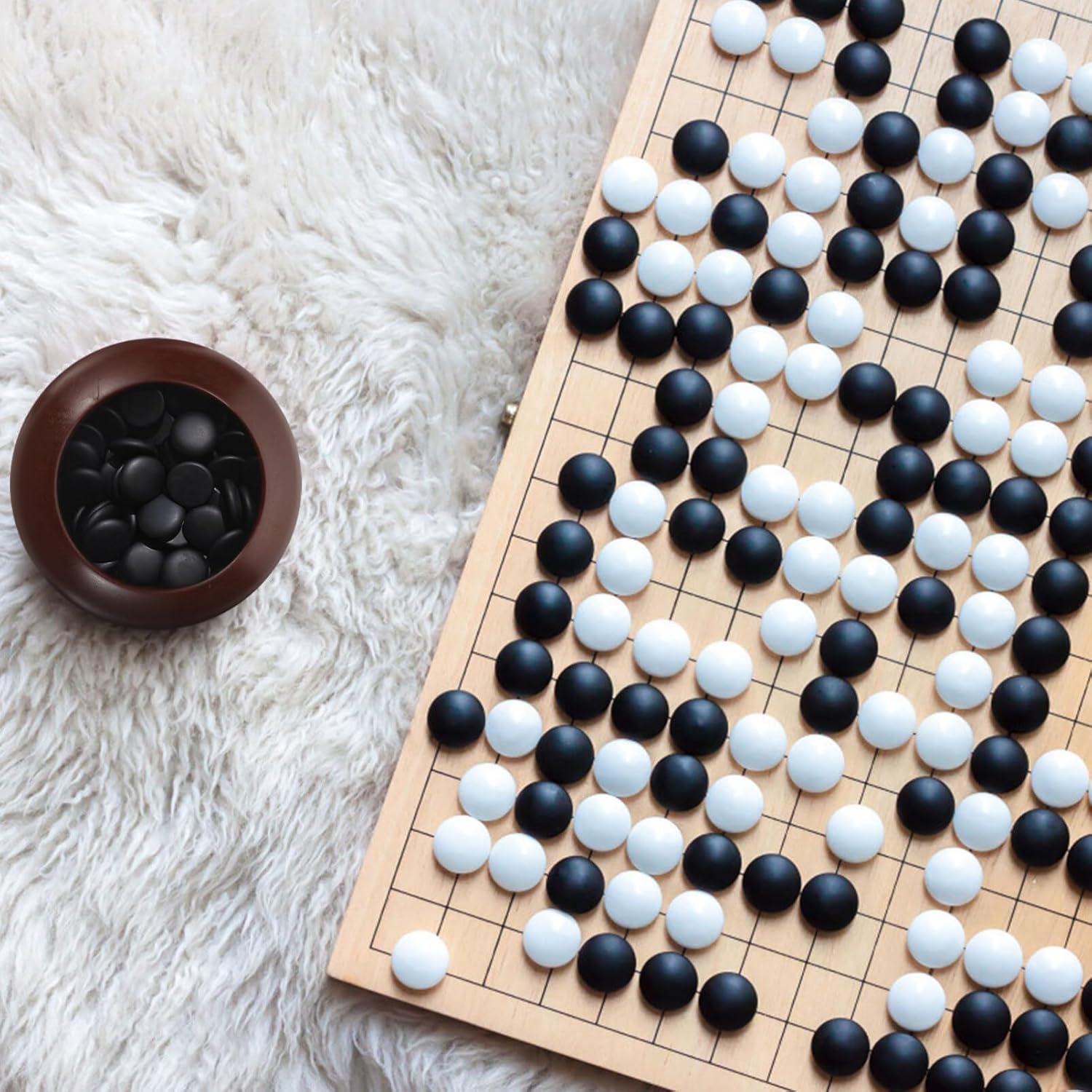 Yardwe Go Chess – Cajas de almacenamiento de ajedrez, cajas de piezas de ajedrez, piezas Weiqi, caja de almacenamiento de juegos de ajedrez chino,