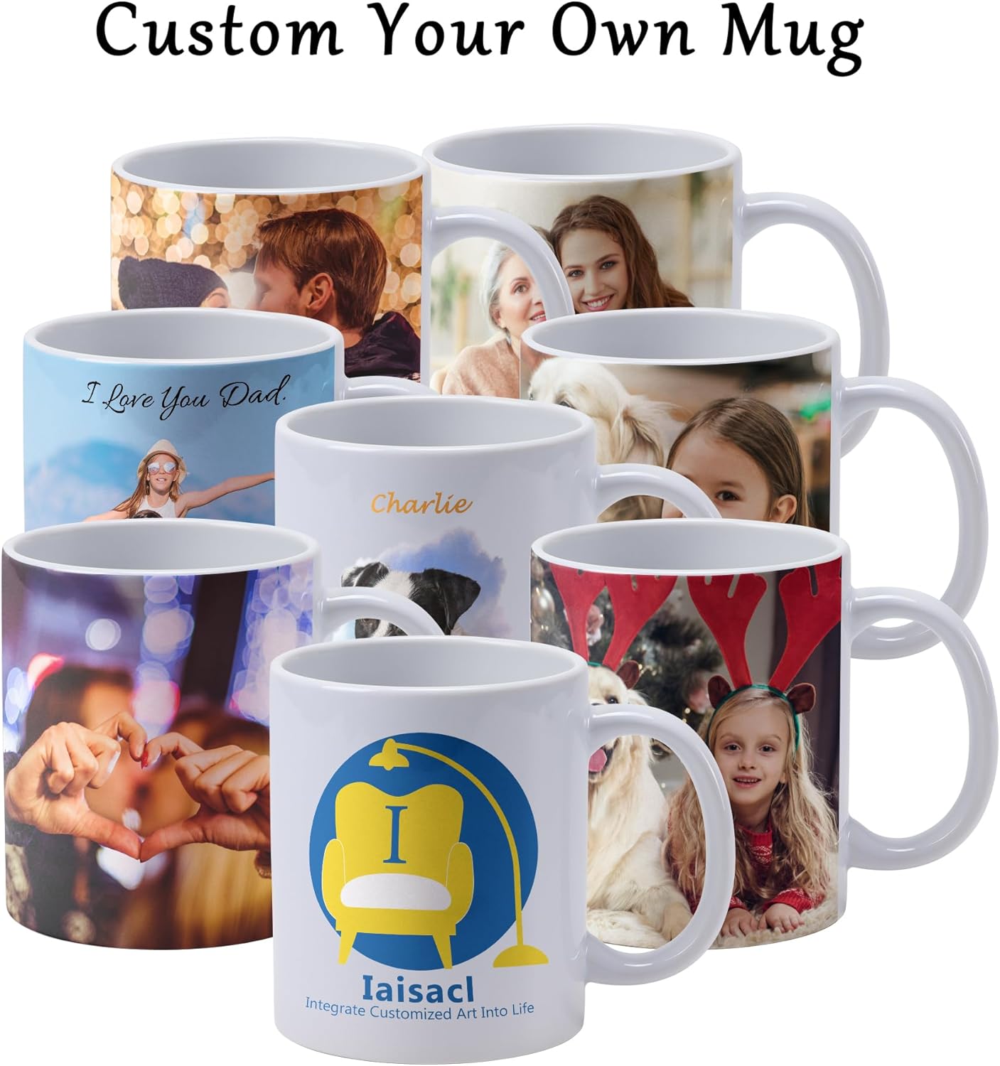 Iaisacl Taza de café personalizada, taza de té personalizada con foto personalizada con logotipo de texto, tazas personalizadas, regalo para niñas,