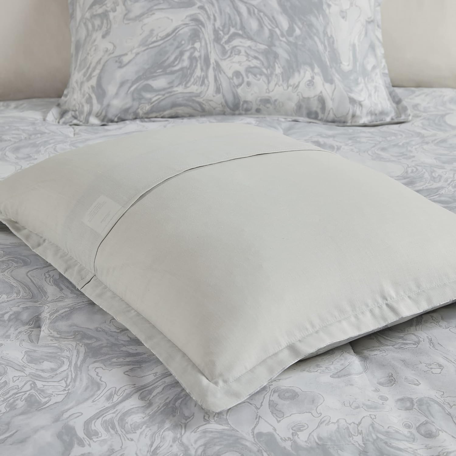 Madison Park Emory – Juego de edredón de algodón acogedor, diseño moderno de mármol para todas las estaciones, ropa de cama casual alternativa con