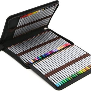 BTSKY estuche de lienzo portátil con cierre, colorido, para lápices, capacidad para 72 lápices. súper largo, para lápices acuarela, Negro nuevo BTSKY estuche de lienzo portátil con cierre, colorido, para lápices, capacidad para 72 lápices. súper largo, para lápices acuarela, Negro nuevo