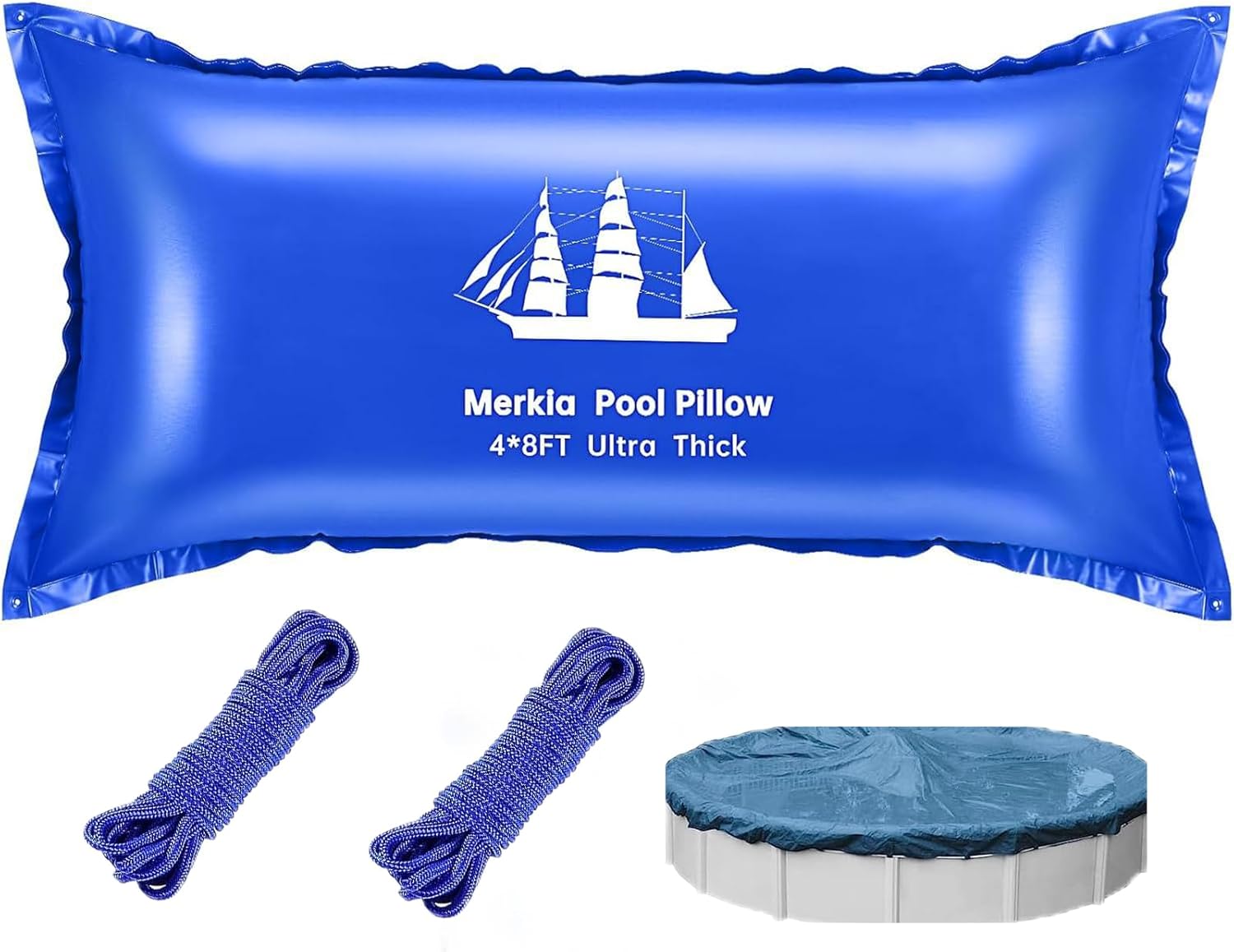 Almohadas de piscina para piscinas sobre el suelo  Kit de almohadas de aire para cubierta de piscina de 4 x 8 pies  PVC ultra grueso y resistente al