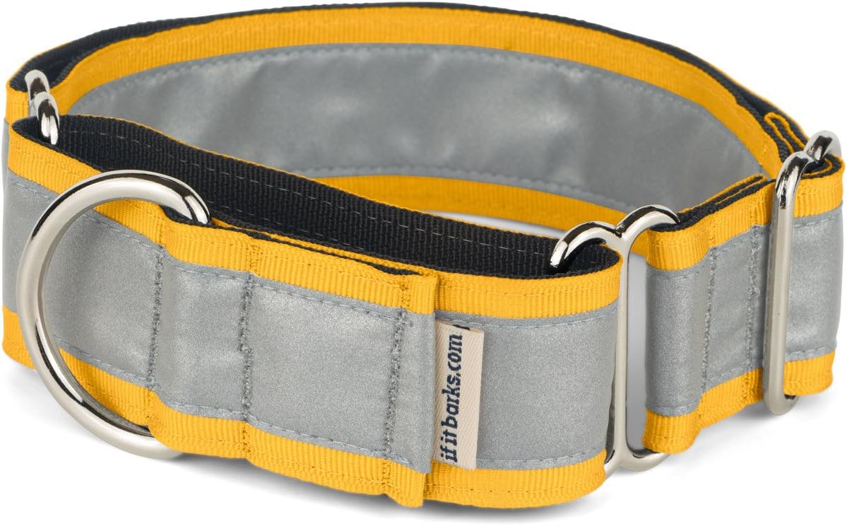 If It Barks – Collar Martingala reflectante de 1.5 pulgadas para perros – Ajustable – Fabricado en Estados Unidos – Fuerte, duradero y cómodo –