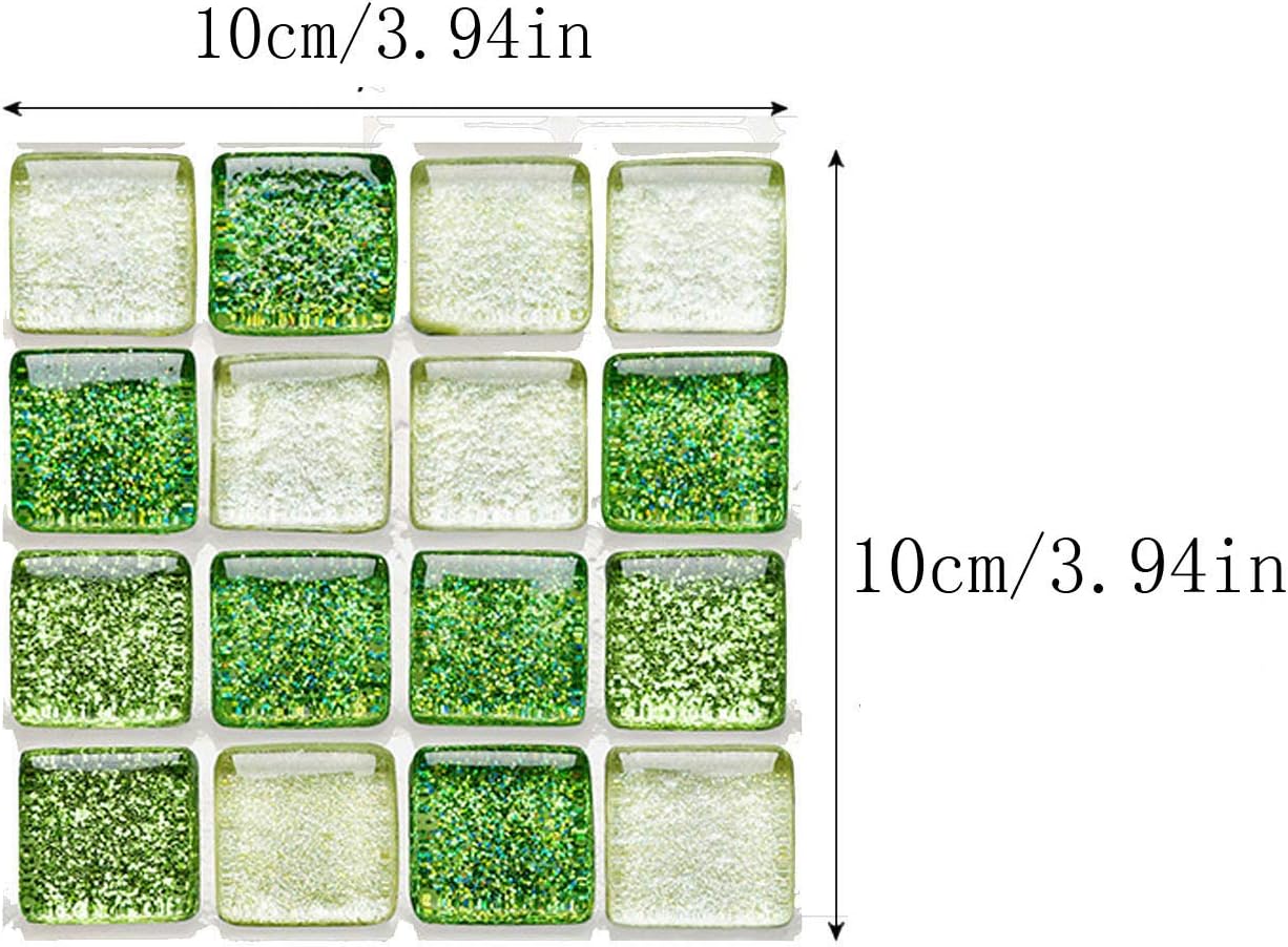 10 hojas de calcomanías 3D autoadhesivas para azulejos 3D, calcomanías de pared autoadhesivas de 4 x 4 pulgadas, azulejos de cristal para decoración