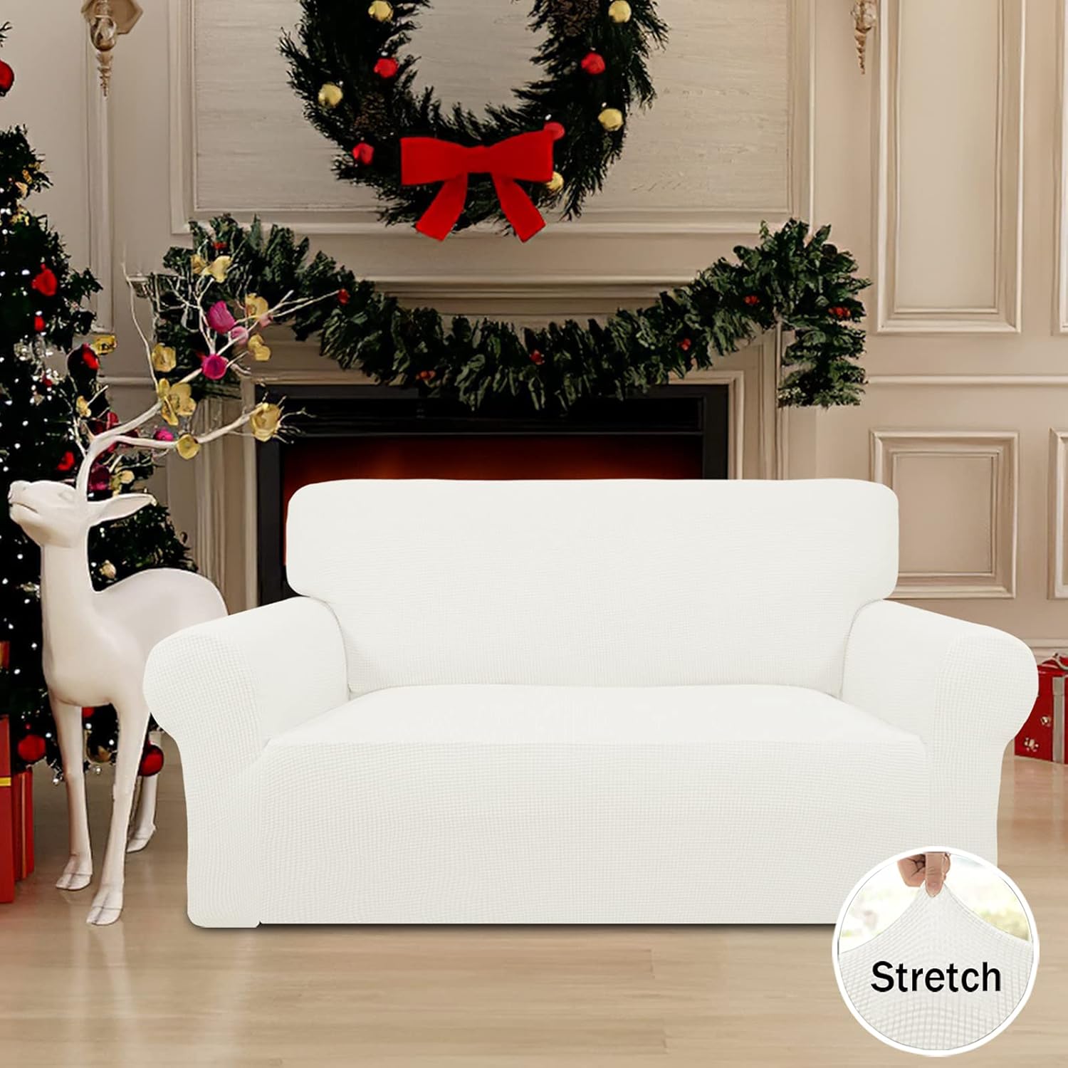 Easy-Going Funda elástica para sofá de 1 pieza, protector de muebles, suave con parte inferior elástica para niños, de poliéster, elastano, tela