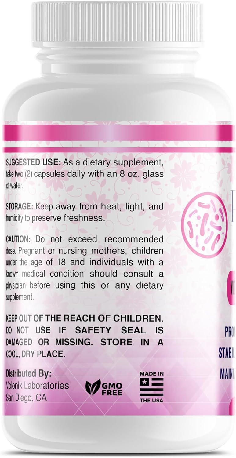 Perfect Yoni – Probióticos vaginales femeninos, 60 cápsulas de probióticos para mujeres con Lactobacillus Acidophilus y Lactobacillus Gasseri,