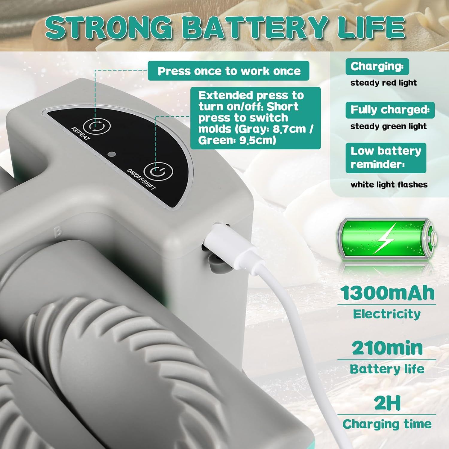 Máquina eléctrica para hacer albóndigas, 2 tamaños de cabezal doble máquina automática de bolas de masa para el hogar, herramienta de fabricación de