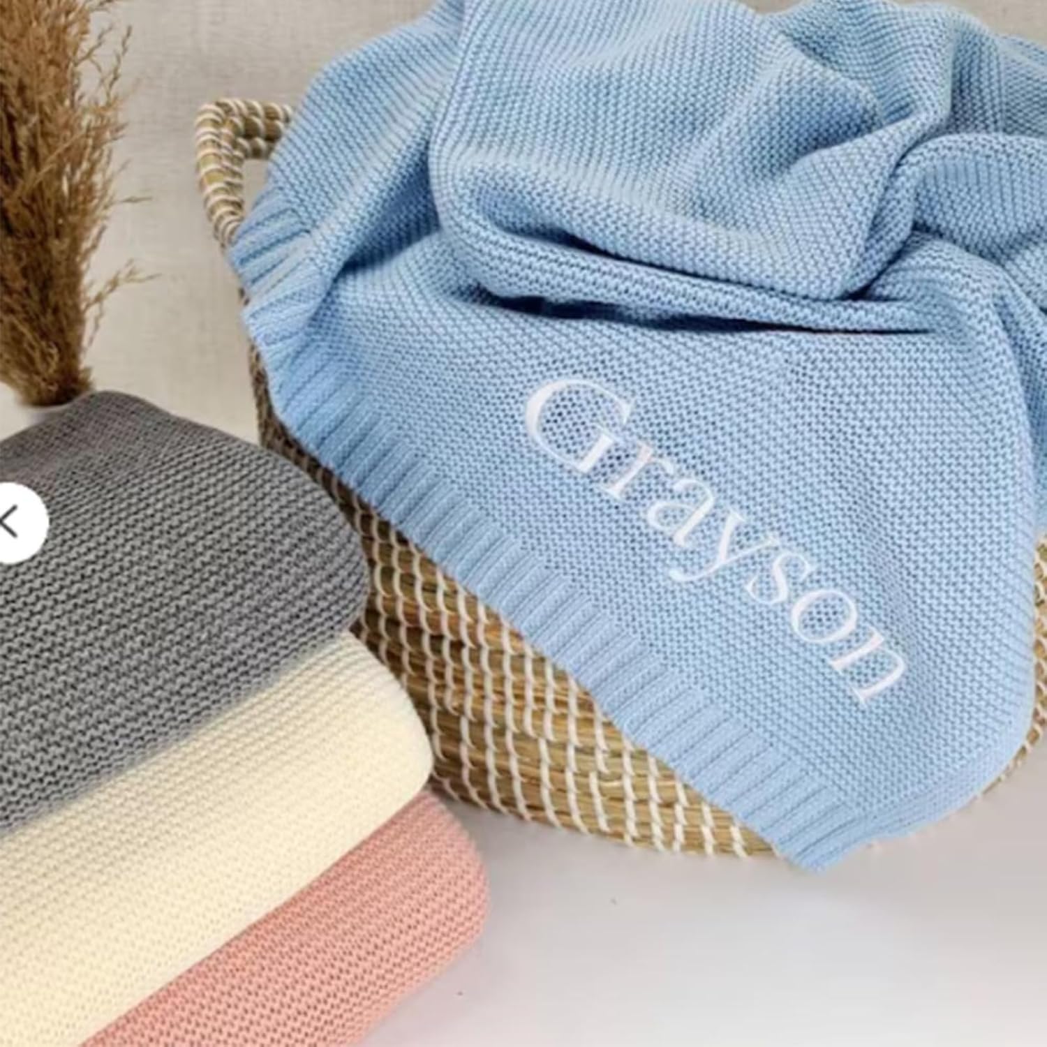 Manta de bebé bordada personalizada para niña, productos hechos a mano, manta de bebé con nombre, manta suave para cochecito con nombre bordado,